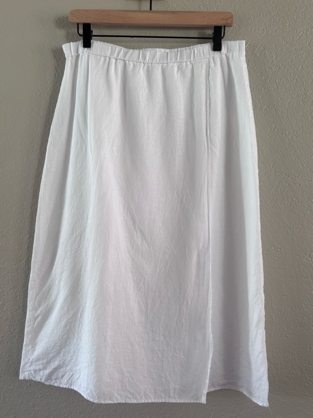Eileen Fisher Organic Linen Midi Skirt Small Minimalist